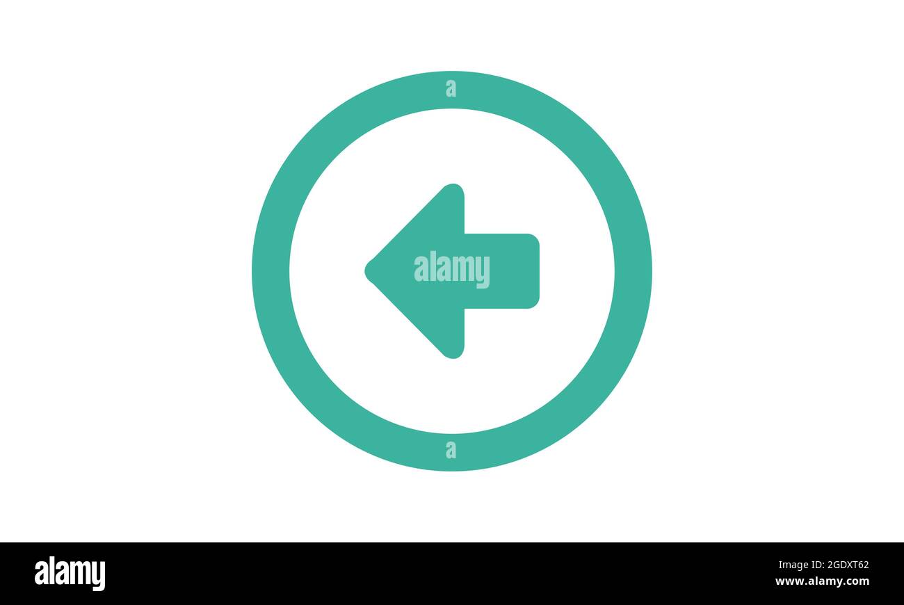 Immagine vettoriale con icona piatta freccia precedente Illustrazione Vettoriale