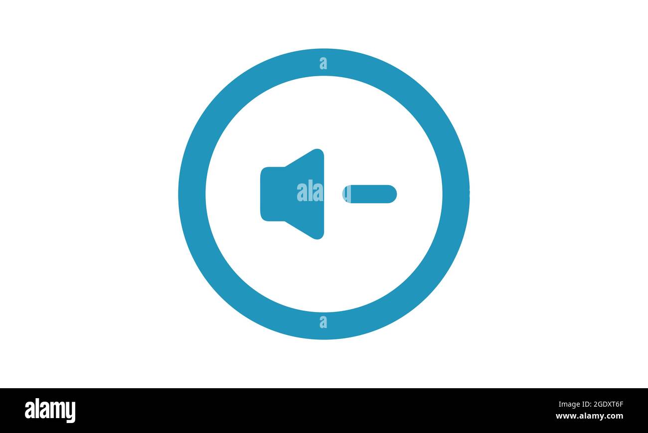 Diminuire il simbolo del volume immagine vettoriale in stile piatto. Illustrazione Vettoriale