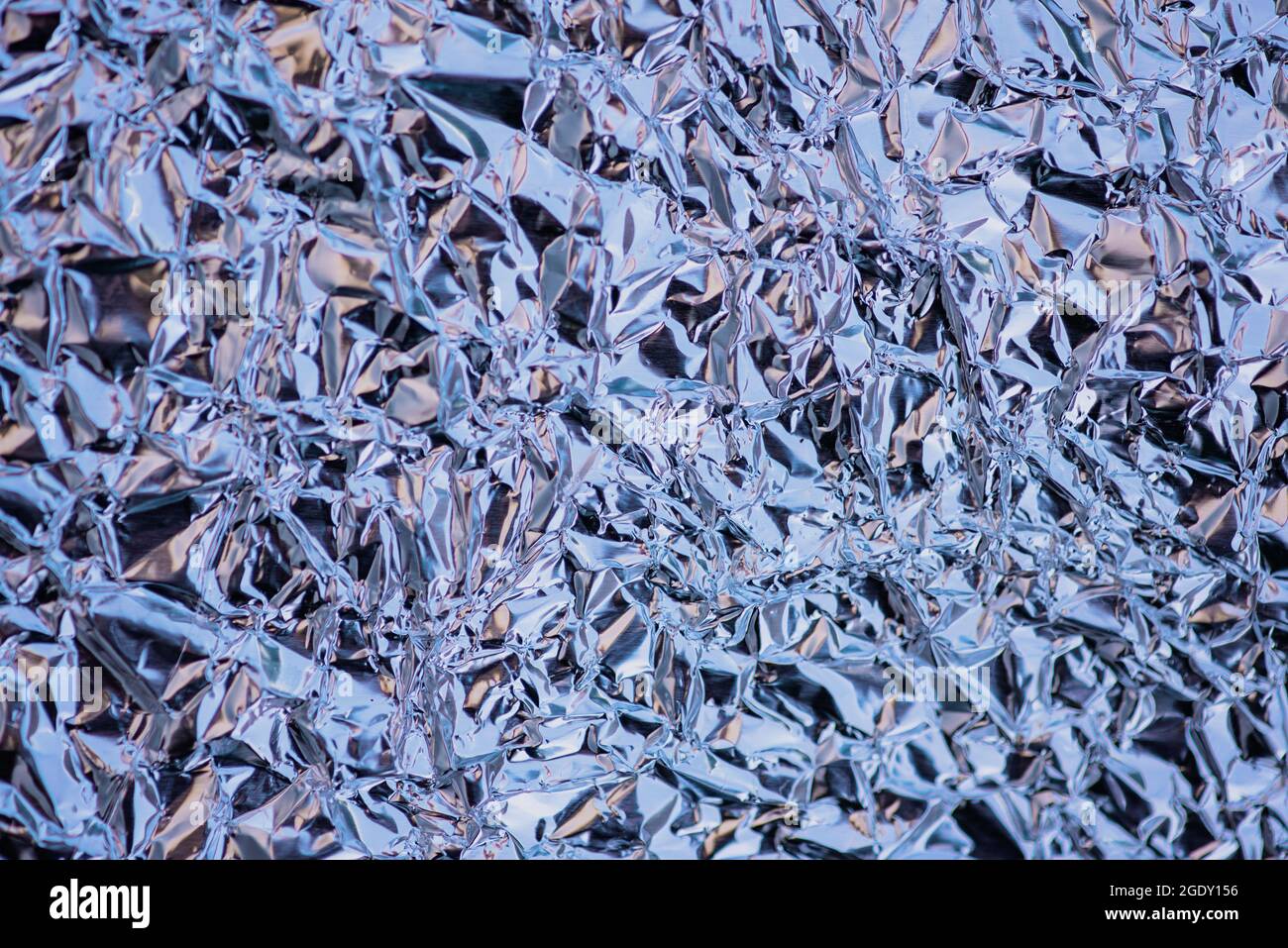 Primo piano della lamina di alluminio sminuzzata Foto Stock