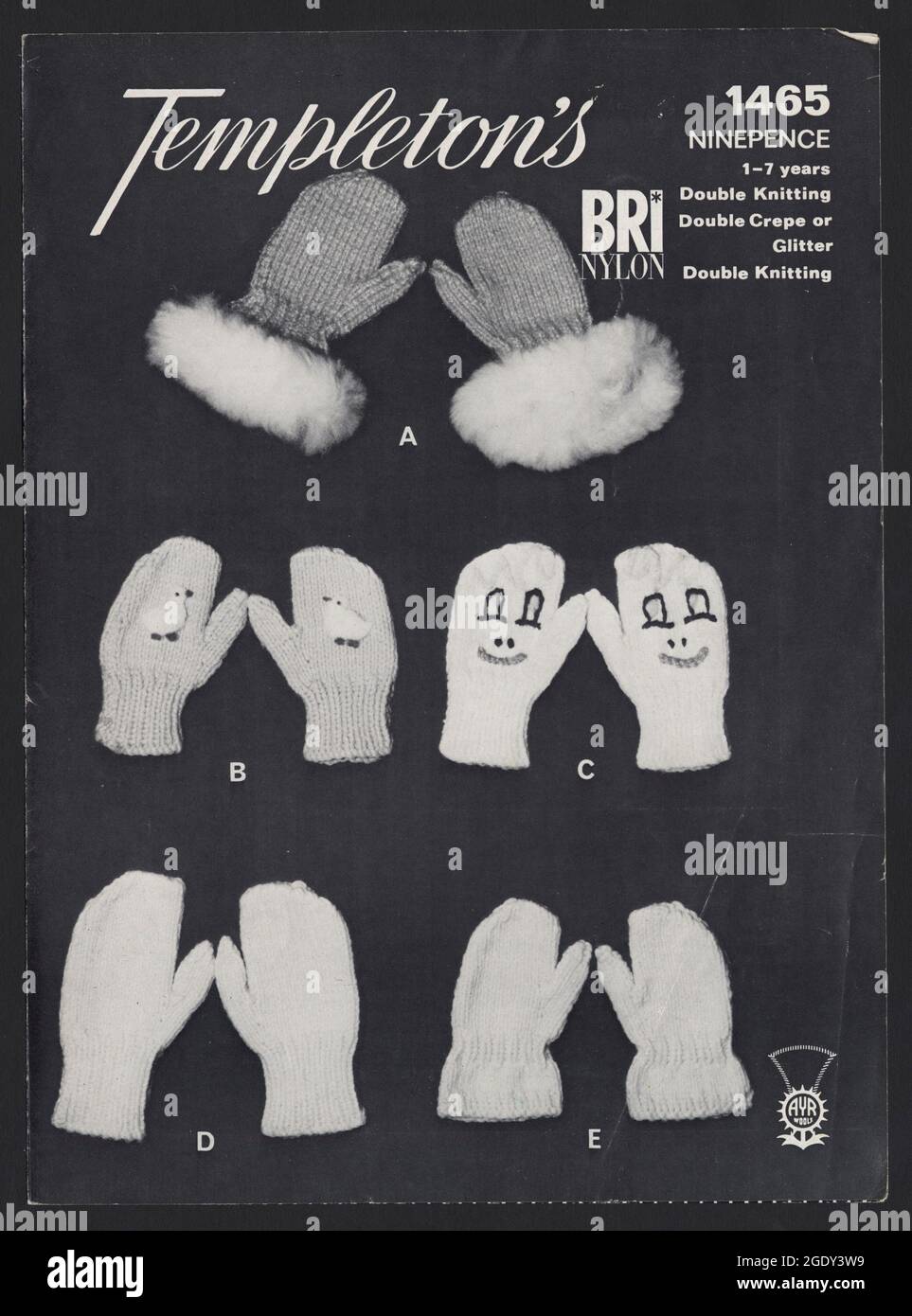 Templetons maglia modello 1465, 1960. Guanti, guanti Foto Stock