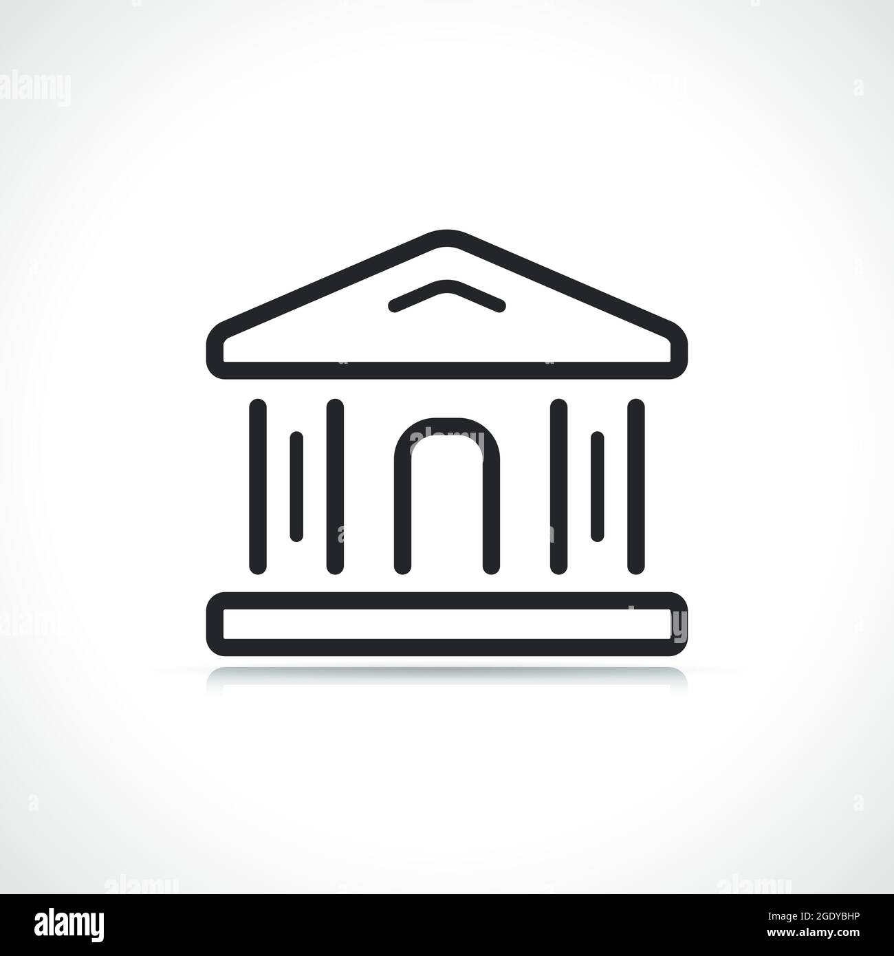 icona della linea sottile della costruzione della giustizia o della banca Illustrazione Vettoriale