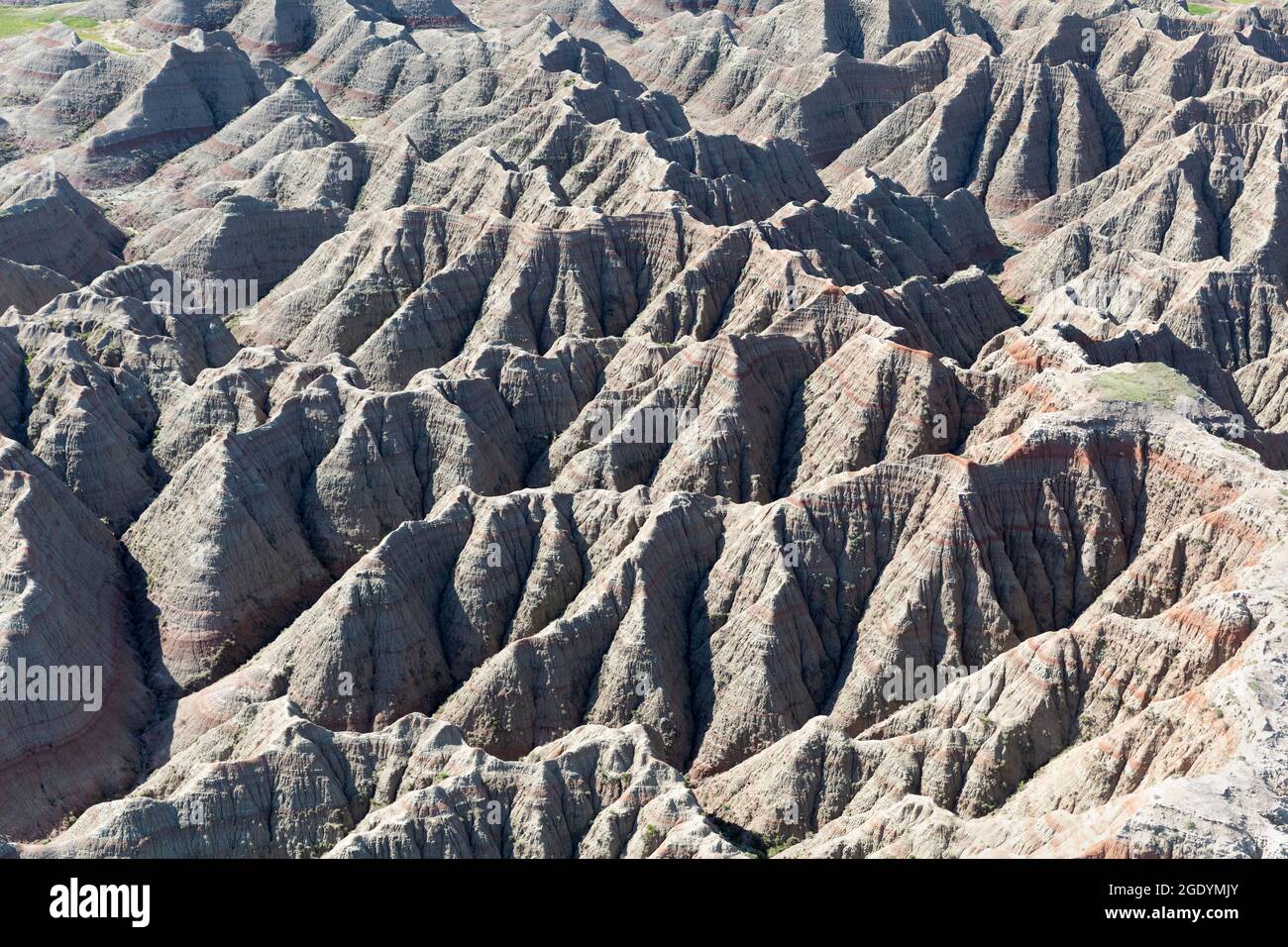 SD00476-00....SOUTH DAKOTA - Parco Nazionale Badlands dall'aria via volo in elicottero. Foto Stock