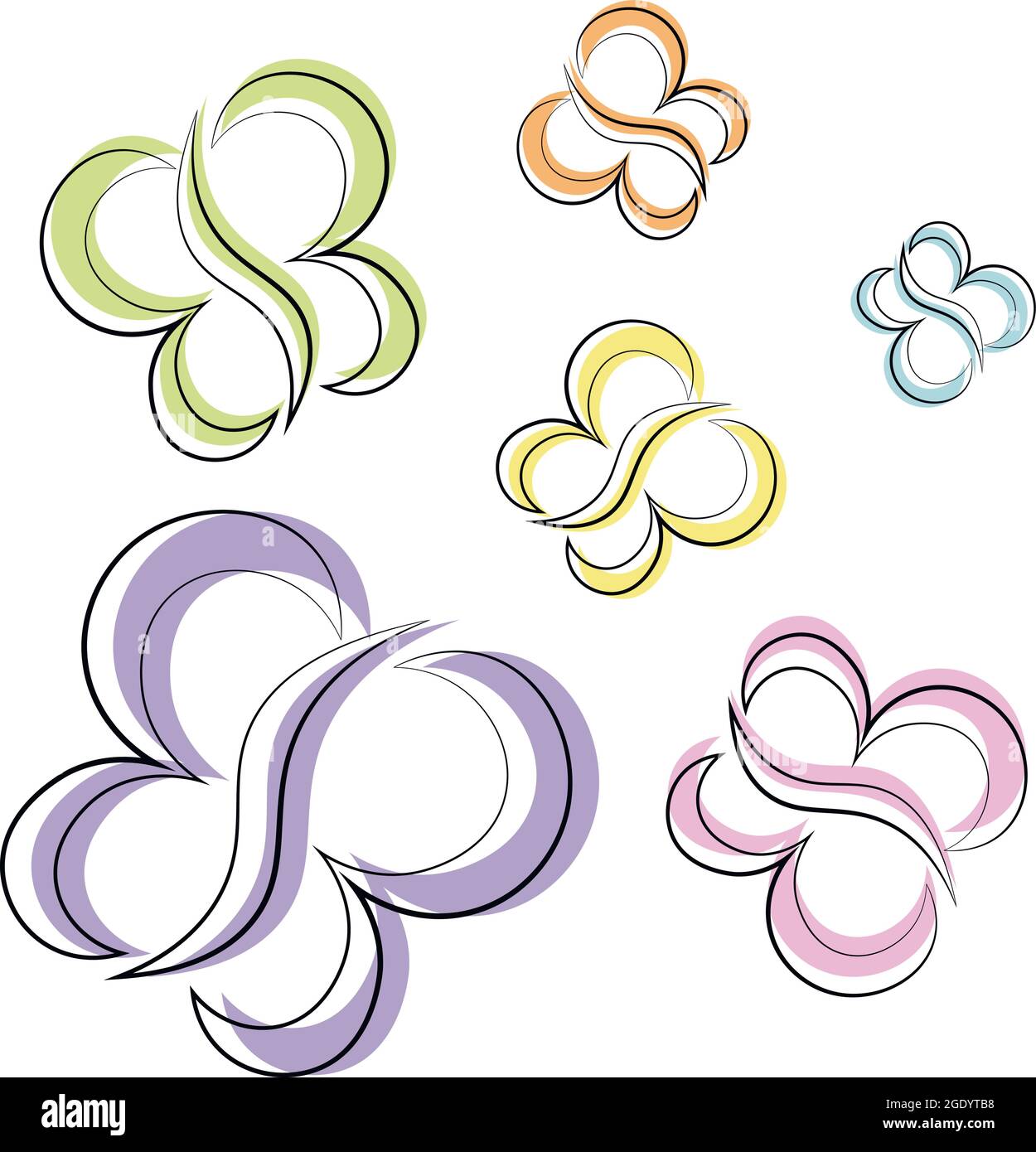 Per icone, web, cartoline, arredamento, imballaggio, stampe per oggetti, copertine per notebook, decorazione di scatole per adesivi, zaino, elemento individuale AN Illustrazione Vettoriale