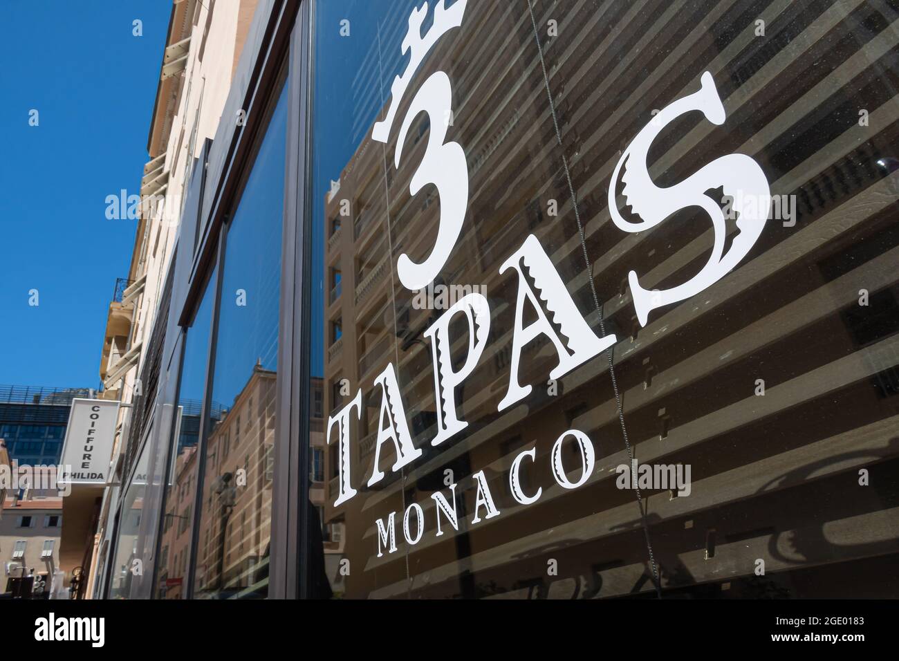 Monte Carlo, Monaco - 4 luglio 2020: 3 Tapas ristorante a Monte Carlo - Monaco Foto Stock