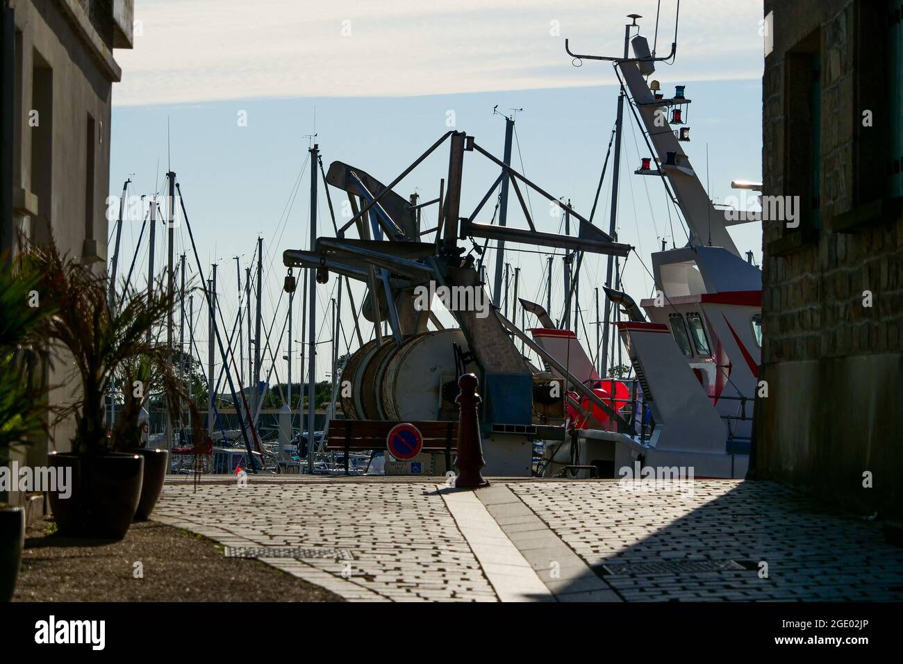 Porto di pesca, Saint-Vaast la Hougue, dipartimento della Manica, Cotentin, Regione della Normandia, Francia Foto Stock