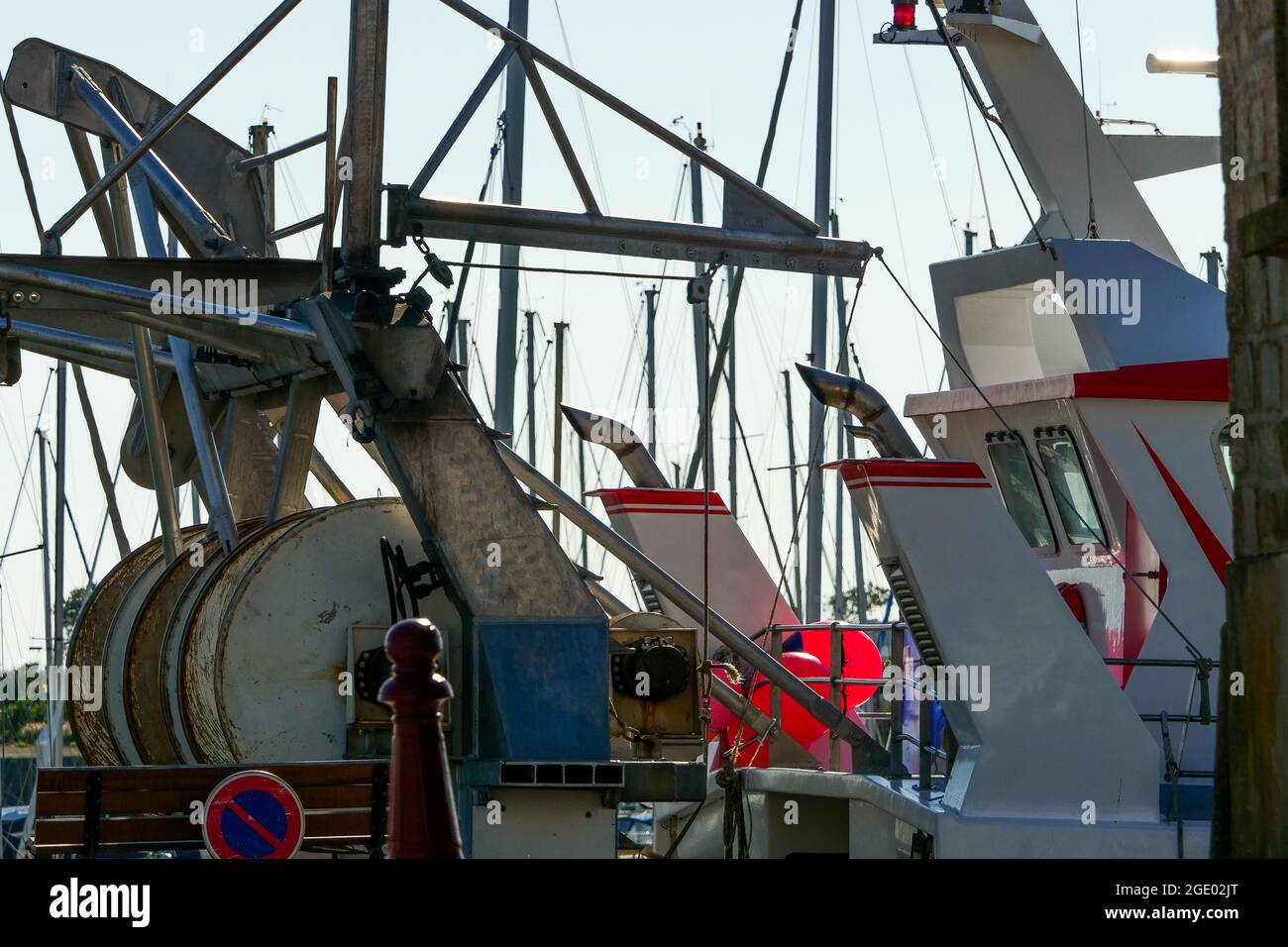 Porto di pesca, Saint-Vaast la Hougue, dipartimento della Manica, Cotentin, Regione della Normandia, Francia Foto Stock
