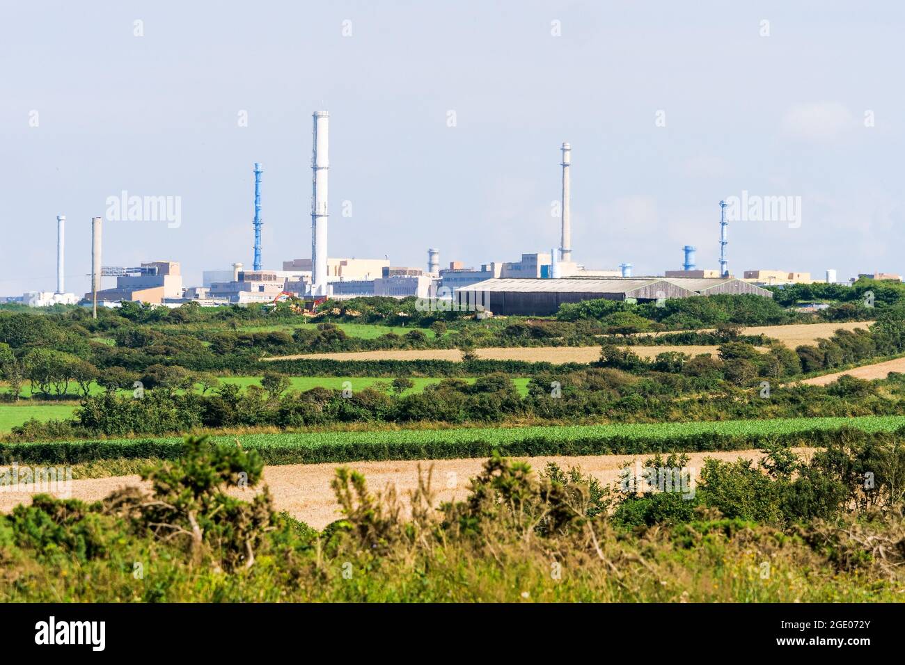 Impianto di ritrattamento dei rifiuti nucleari di la Hague, Beaumont-Hague, dipartimento della Manica, Cotentin, Regione della Normandia, Francia Foto Stock