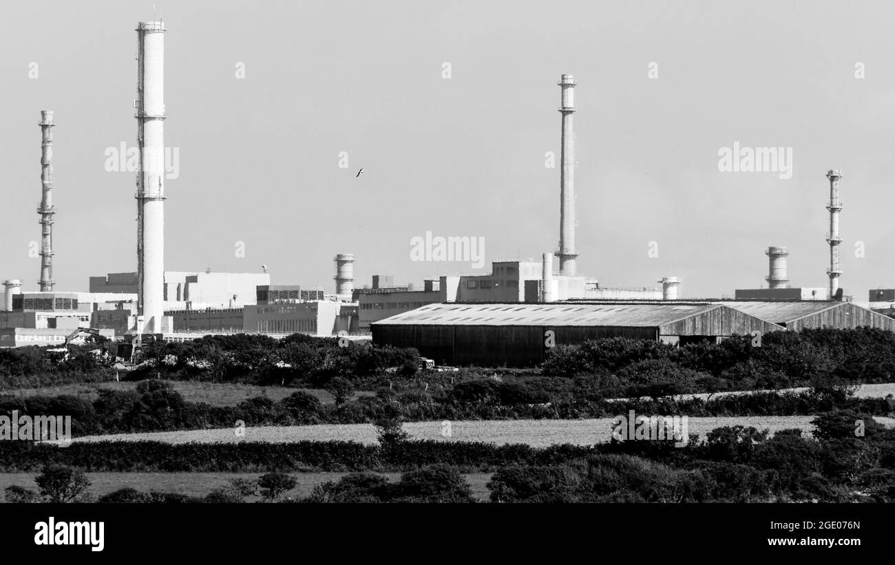 Impianto di ritrattamento dei rifiuti nucleari di la Hague, Beaumont-Hague, dipartimento della Manica, Cotentin, Regione della Normandia, Francia Foto Stock