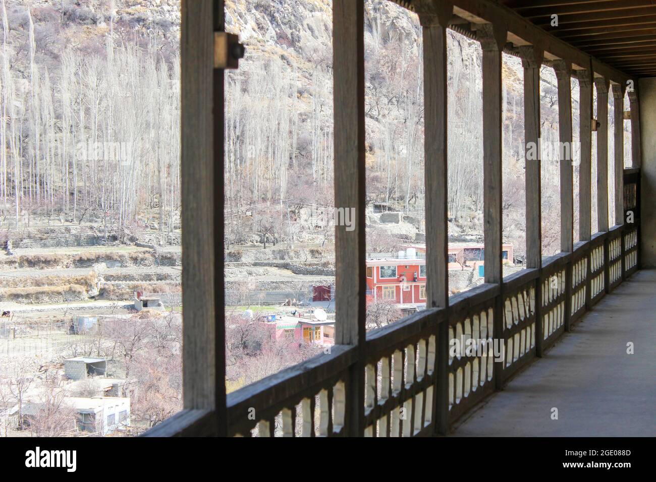 La vista dal Forte Altit nella valle di Hunza in Gilgit Baltistan, Pakistan Foto Stock