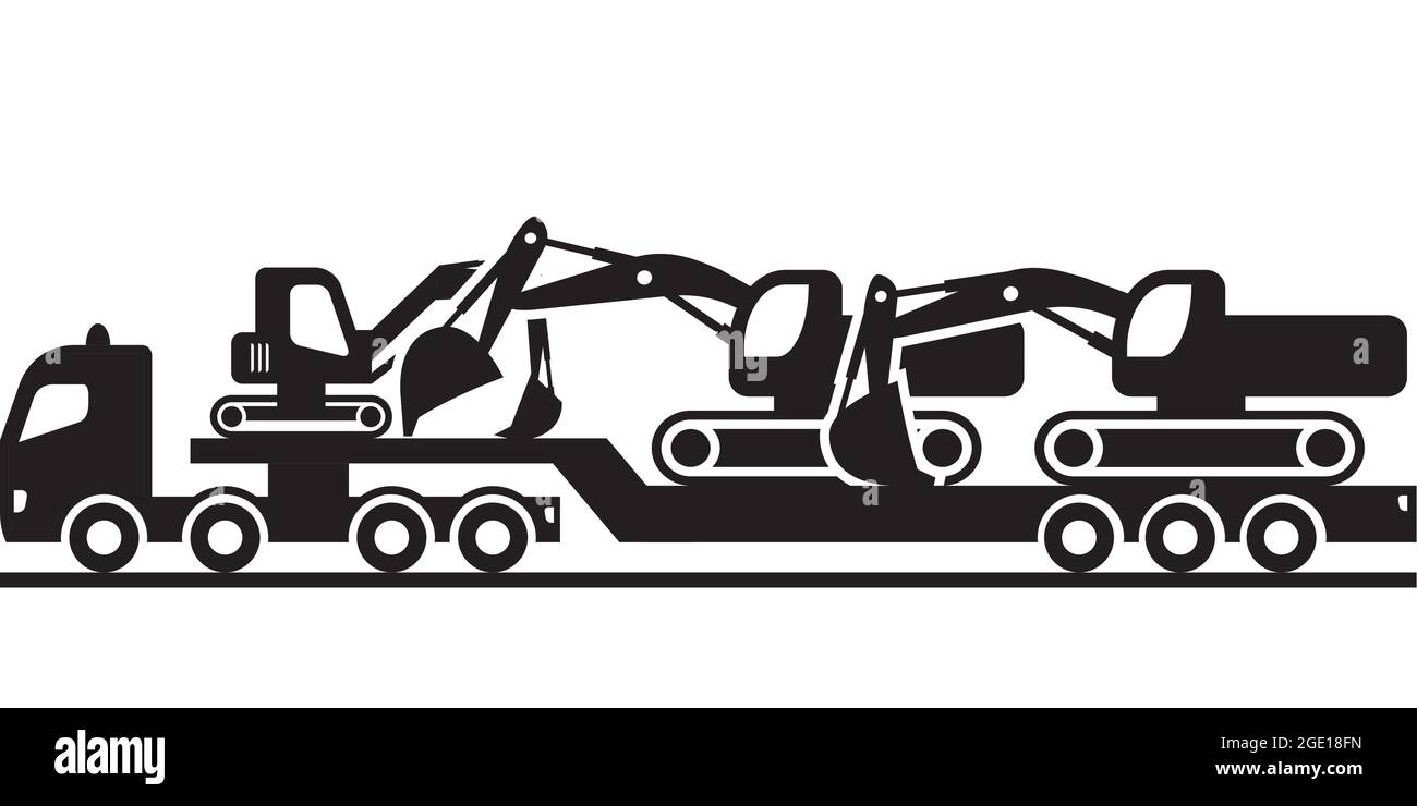 Macchine per il trasporto di autocarri pesanti - illustrazione vettoriale Illustrazione Vettoriale