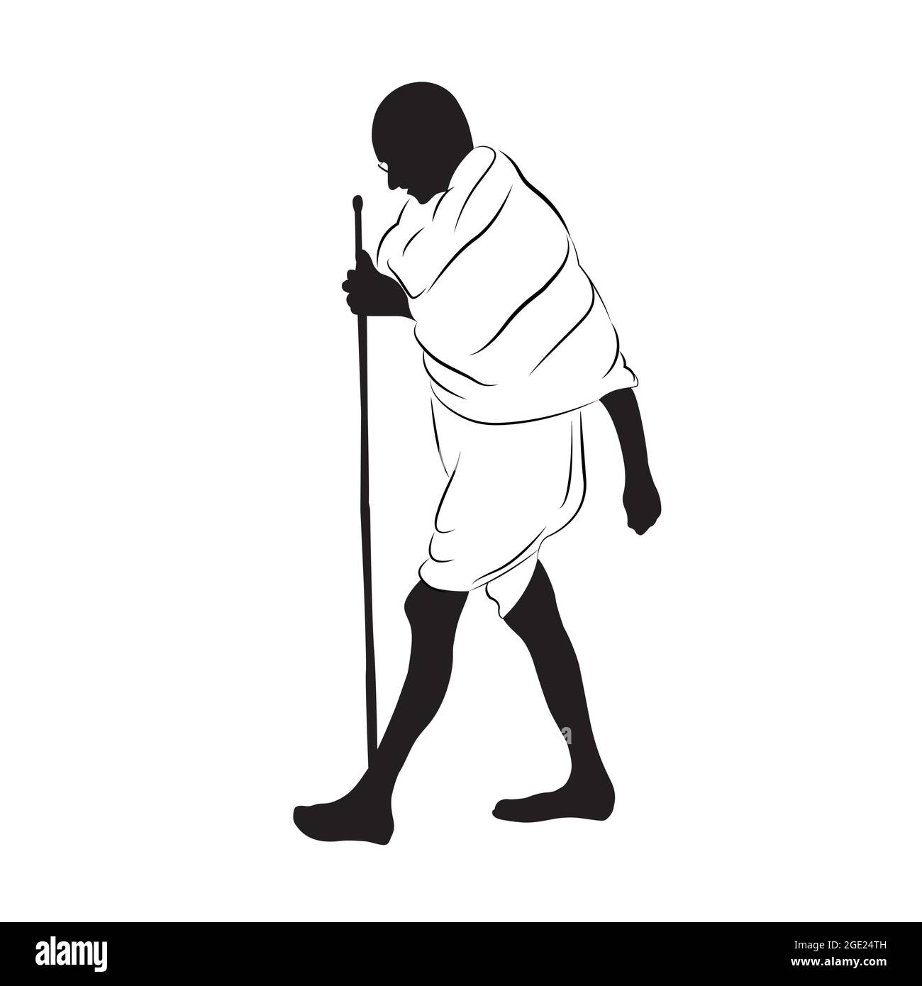 Gandhi Jayanti è una festa nazionale in India. Mahatma gandhi, grande combattente indiano della libertà. Ottobre 2 Illustrazione Vettoriale