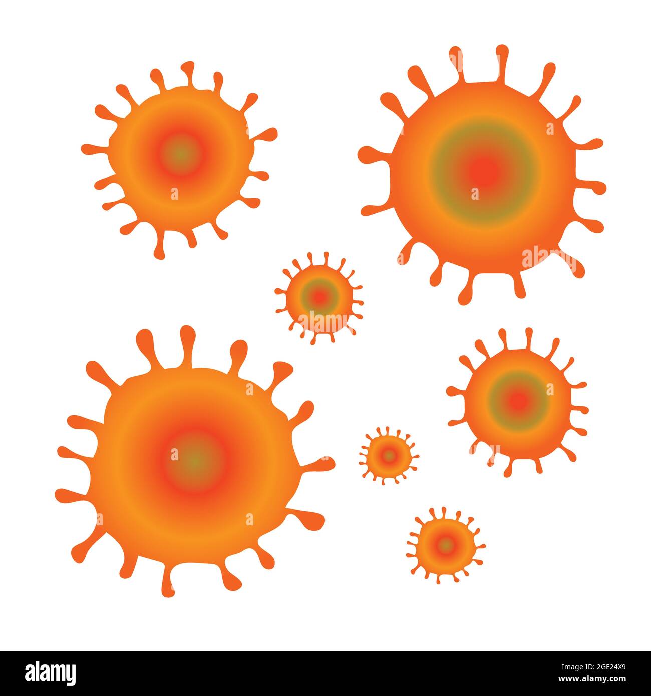 Vettore di pattern virale isolato su bianco. Icona del virus corona. Illustrazione Vettoriale