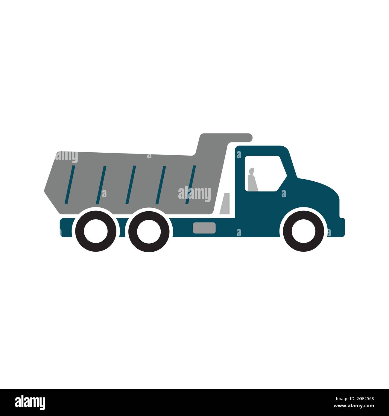 Veicolo di consegna carico isolato. Vettore carrello in movimento isolato. Illustrazione Vettoriale