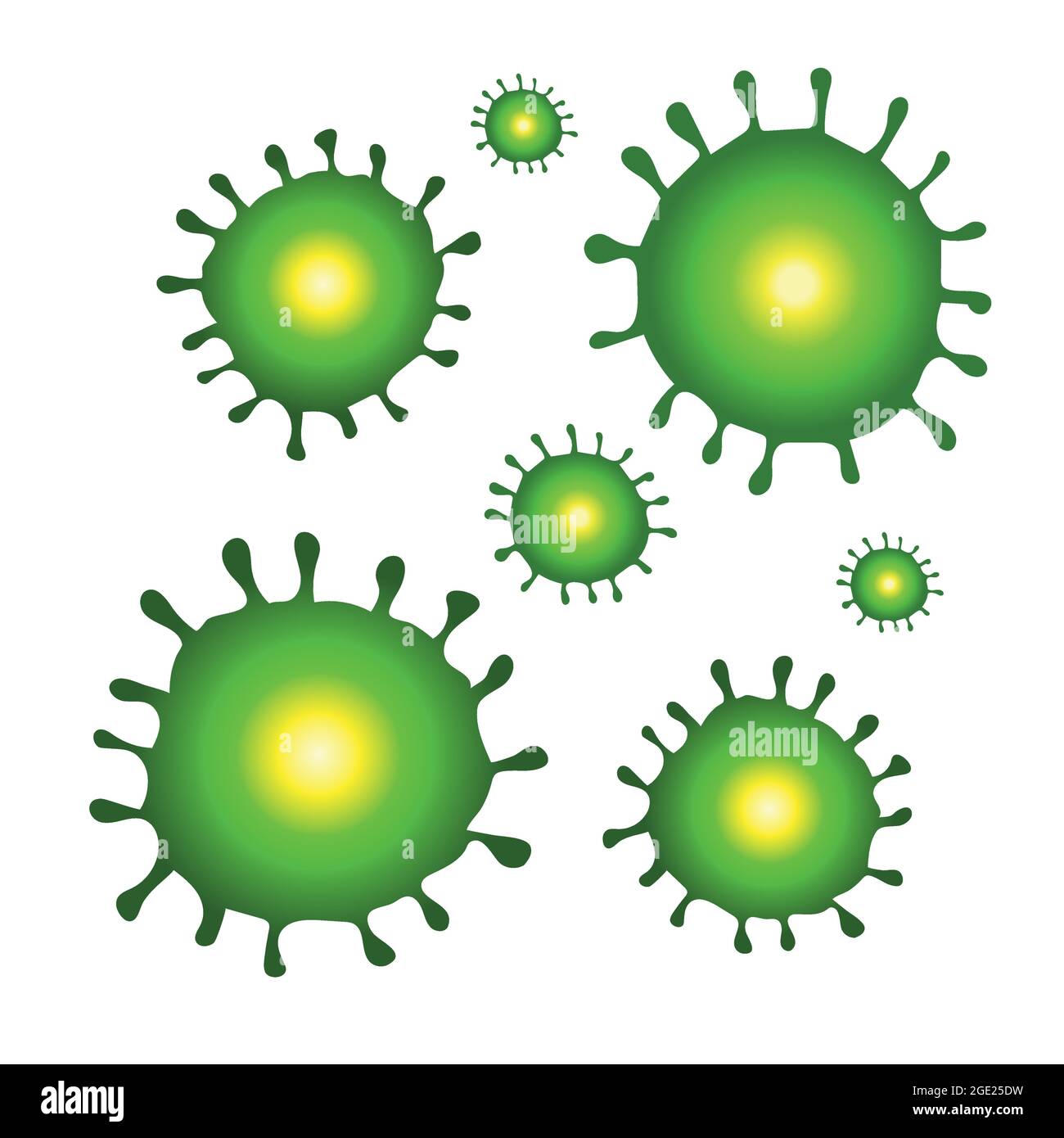 Vettore di pattern virale isolato su bianco. Icona del virus corona. Illustrazione Vettoriale