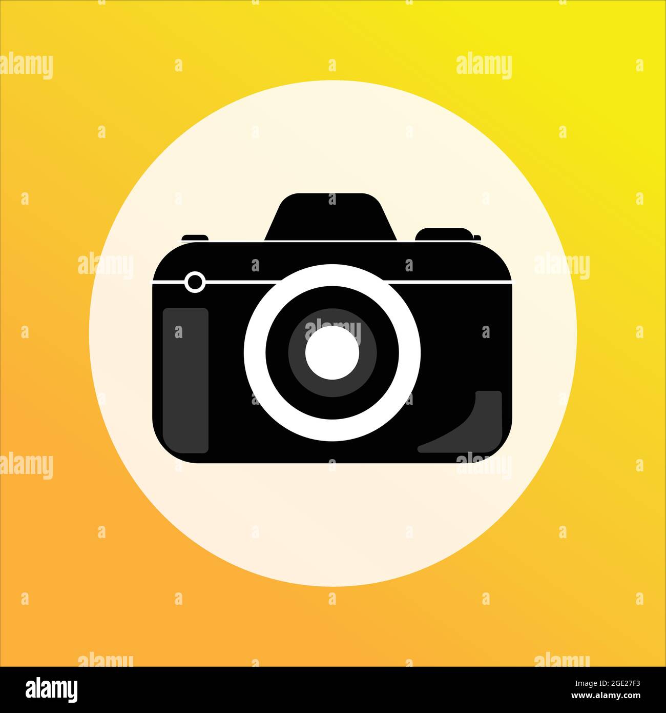 Icona del vettore della fotocamera. Simbolo della fotocamera tascabile o della fotocamera reflex digitale. Illustrazione Vettoriale