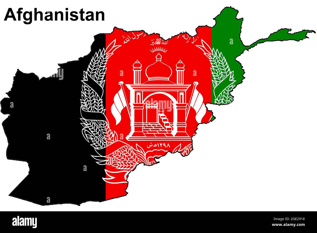 Mappa e bandiera dell'Afghanistan Foto Stock