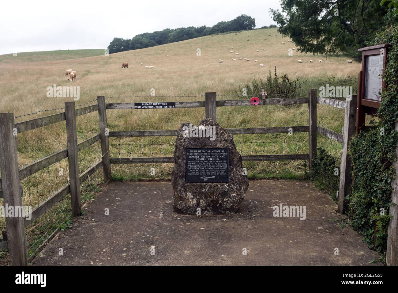 Nascita del Radar Memorial vicino a Litchborough, Northamptonshire, Inghilterra, Regno Unito Foto Stock
