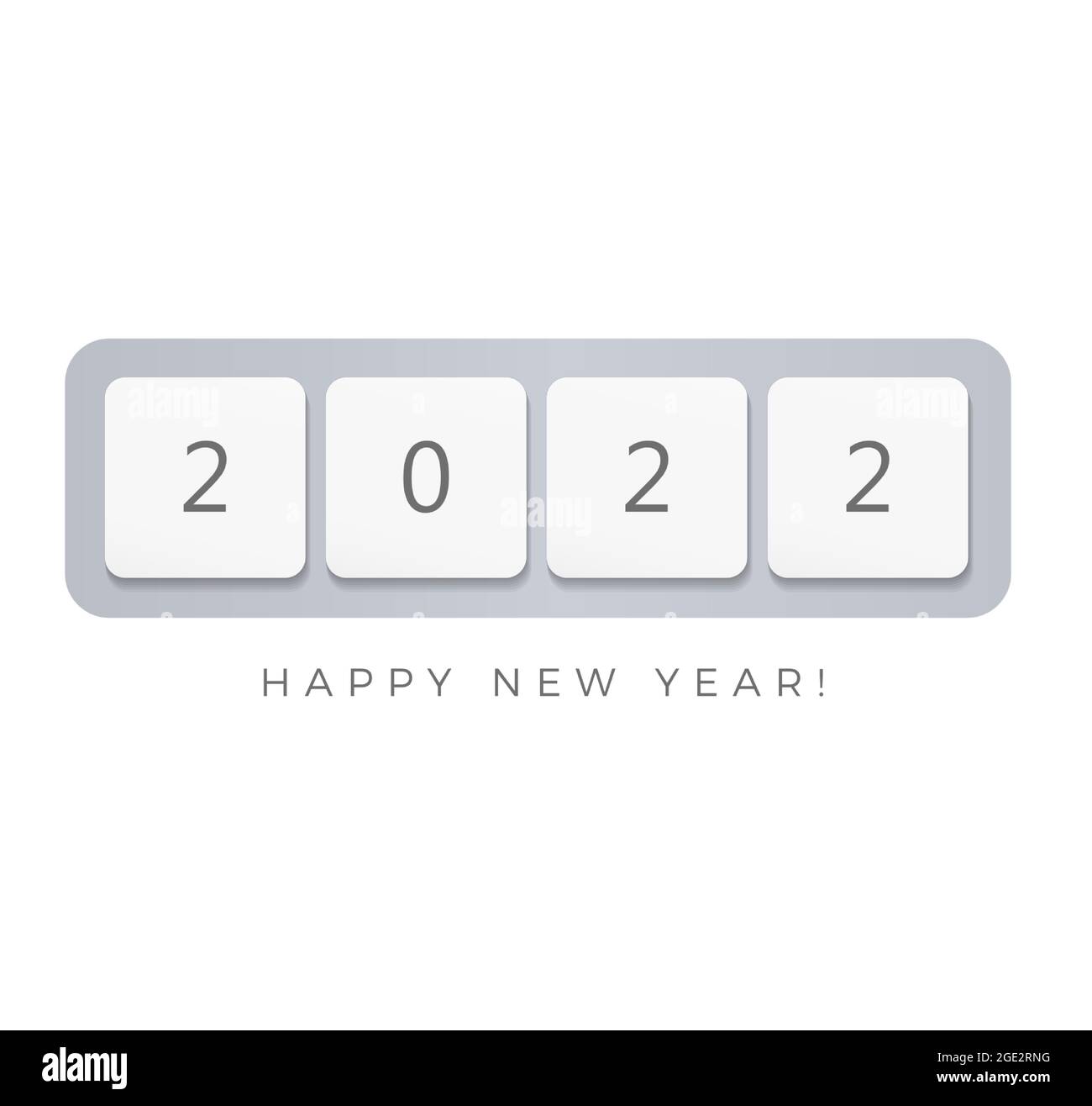 2022 tasti per computer, Happy New 2022 anni di design creativo poster per GUI di IT business festa decorazione. Illustrazione vettoriale Illustrazione Vettoriale