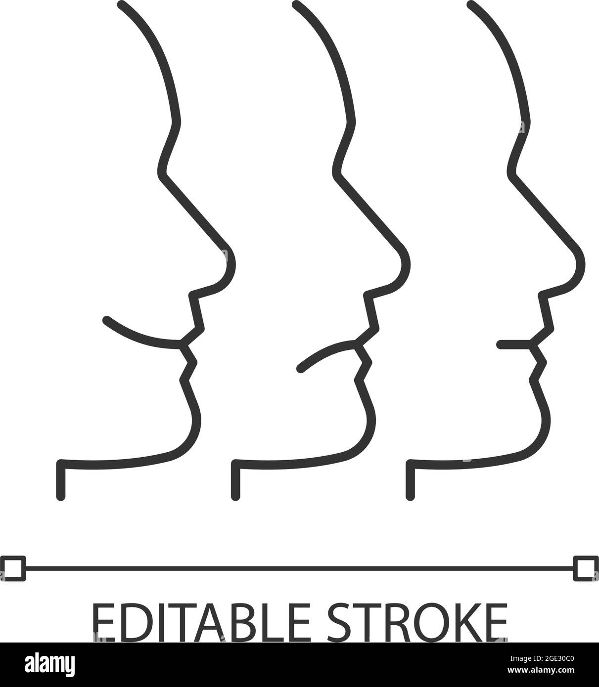 Icona lineare espressioni facciali Illustrazione Vettoriale