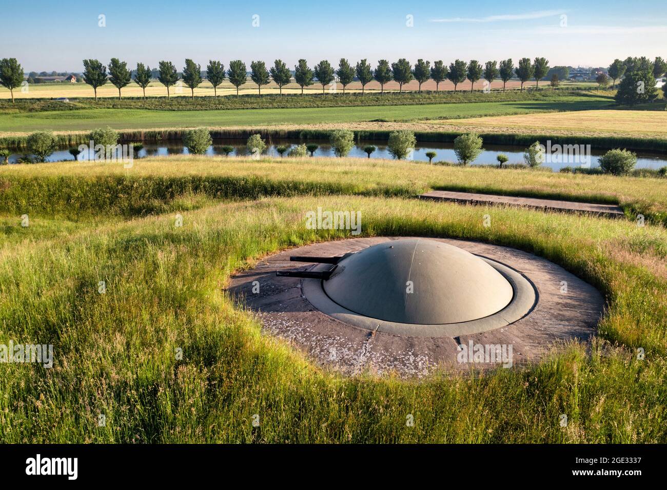 Paesi Bassi, Westbeemster. Spijkerboor. Forte Spijkerboor. Linea di difesa di Amsterdam, patrimonio dell'umanità dell'UNESCO. Si trova il Forte vicino a Spijkerboor Foto Stock