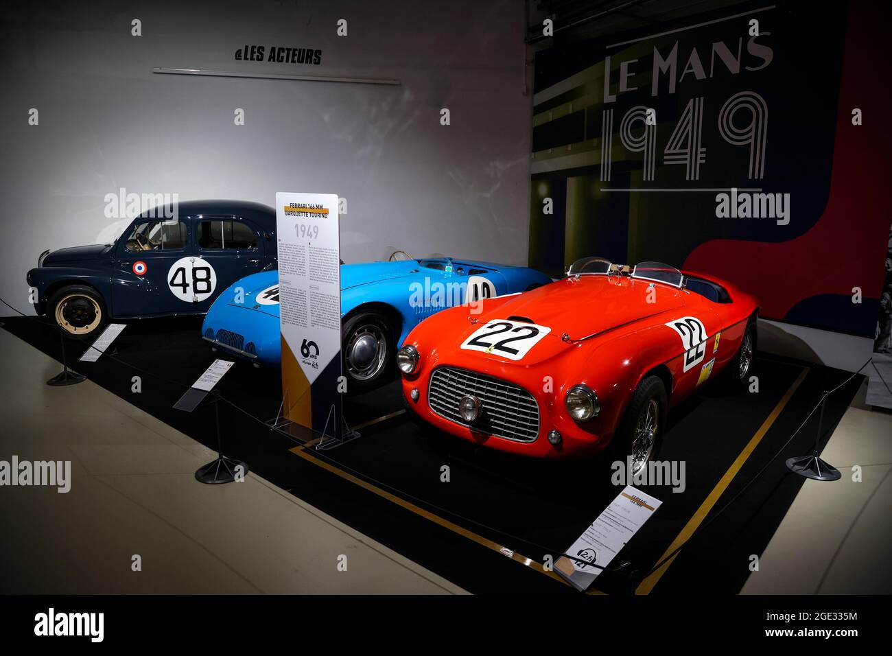 Musée des 24 Heures du Mans, Ferrari 160 MM durante la giornata di test di le Mans prima del 4° round del Campionato Mondiale FIA Endurance 2021, FIA WEC, sul circuito de la Sarthe, il 15 agosto 2021 a le Mans, Francia - Foto Julien Delfosse / DPPI Foto Stock