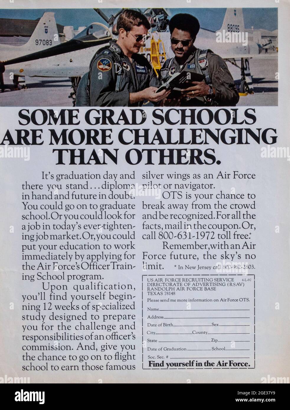 Pubblicità di Vintage Life Magazine, numero 8 settembre 1972, USA Foto Stock