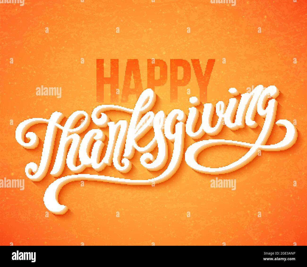 Poster Happy Thanksgiving Day con scritte disegnate a mano. Illustrazione vettoriale. Illustrazione Vettoriale