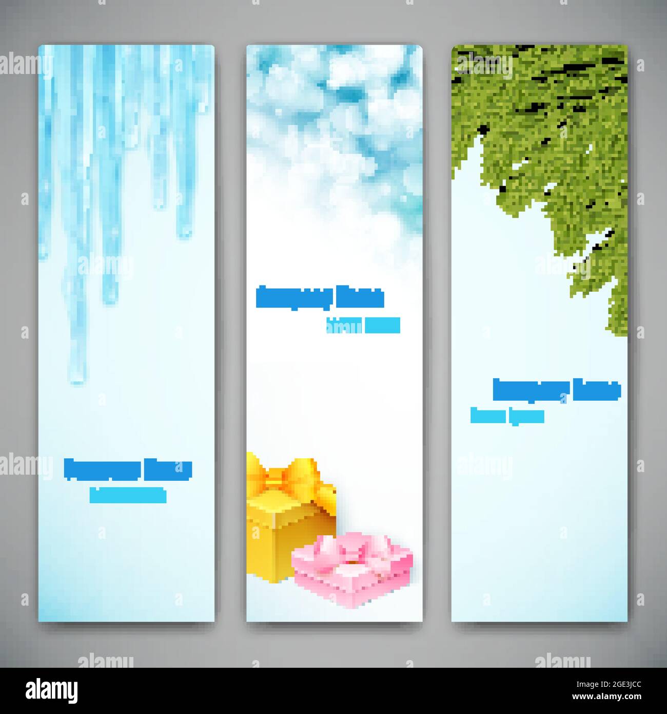 Set di tre banner con sfondo natalizio. Illustrazione vettoriale Illustrazione Vettoriale