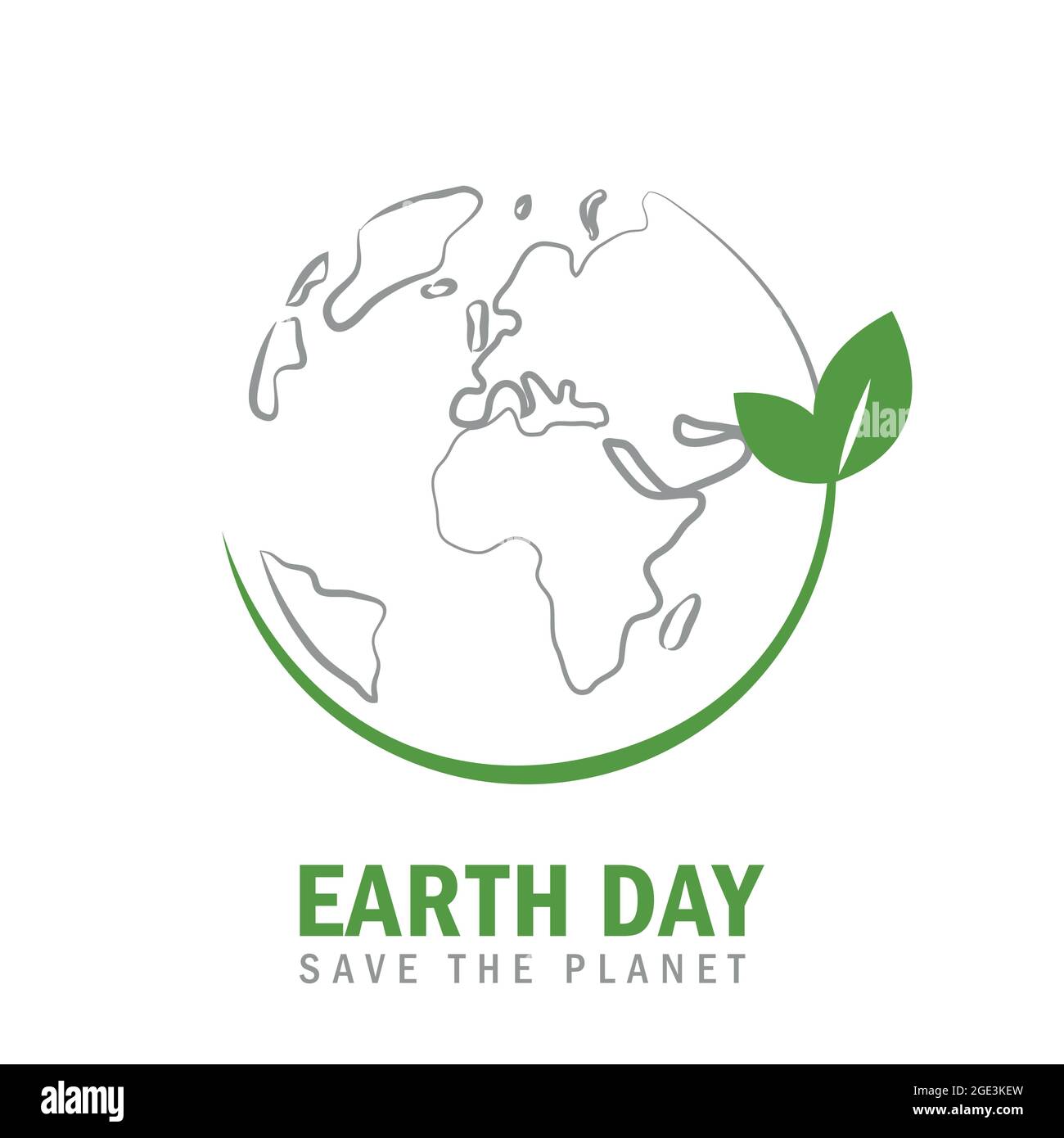terra giorno simbolo di ambientalismo globo con foglie verdi Illustrazione Vettoriale