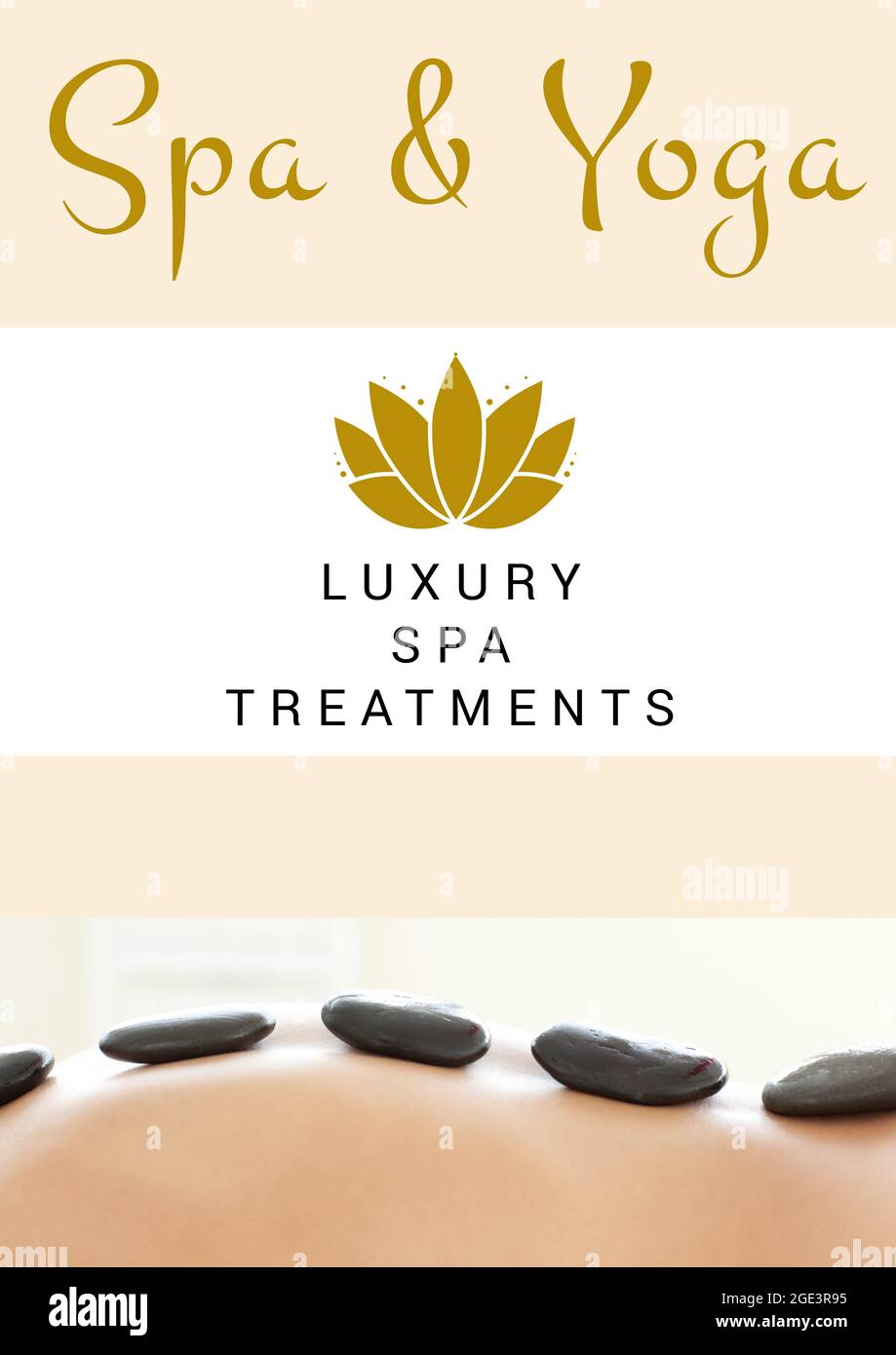 Composizione del testo del trattamento di salute e bellezza sulla donna in spa Foto Stock