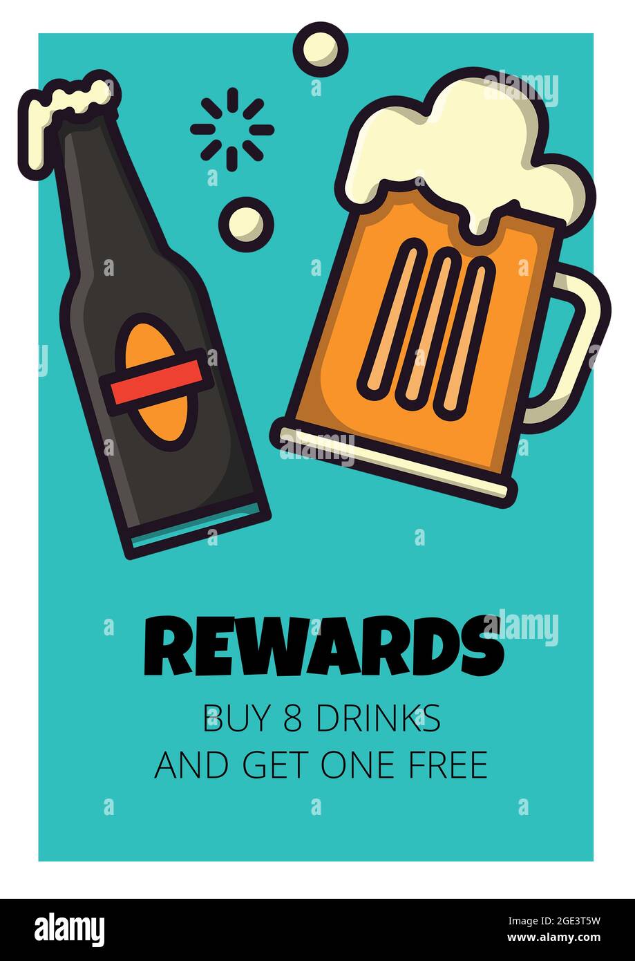 Composizione del testo dell'evento birra su icone della birra su sfondo blu Foto Stock