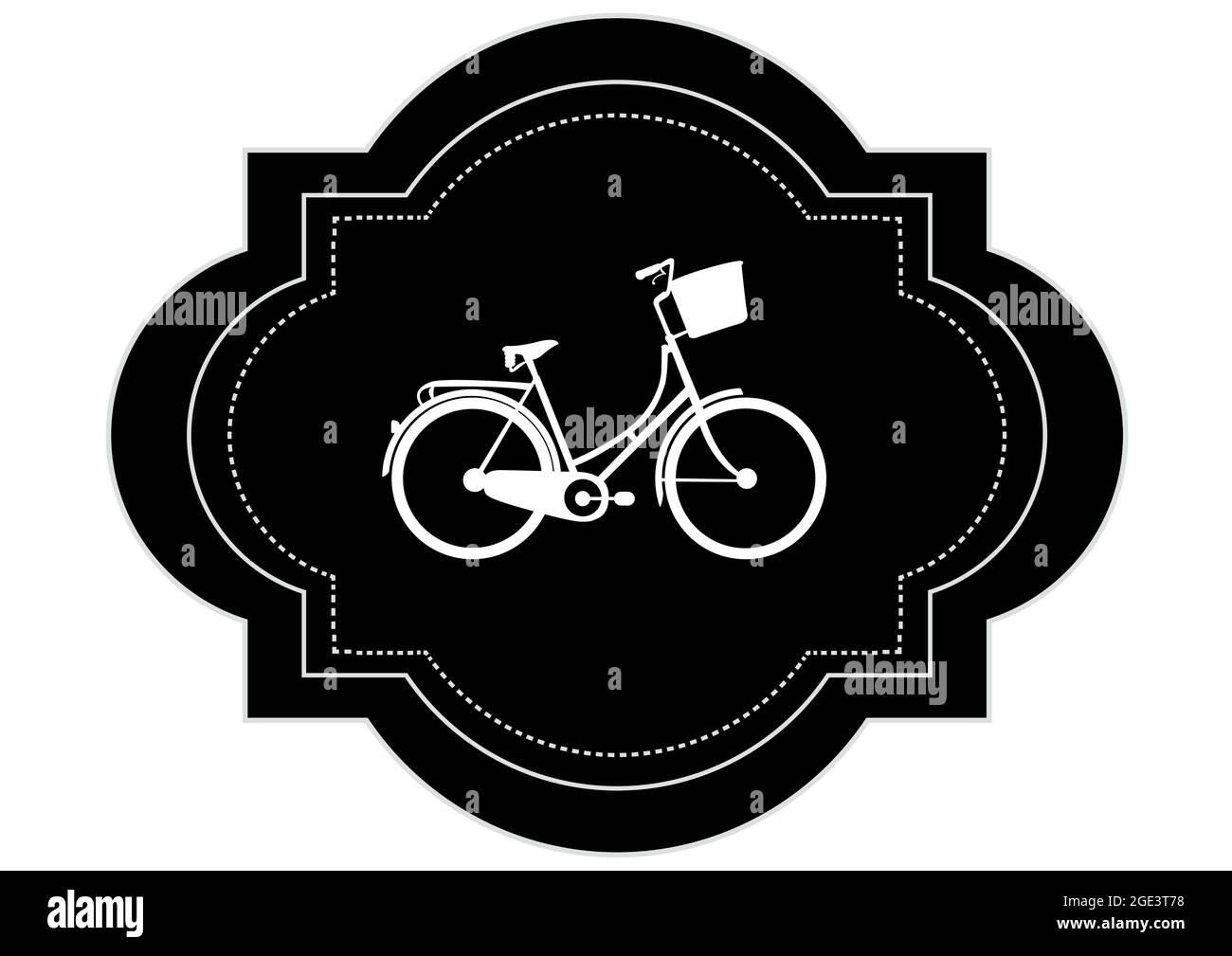 Composizione dell'icona della bicicletta su sfondo bianco Foto Stock