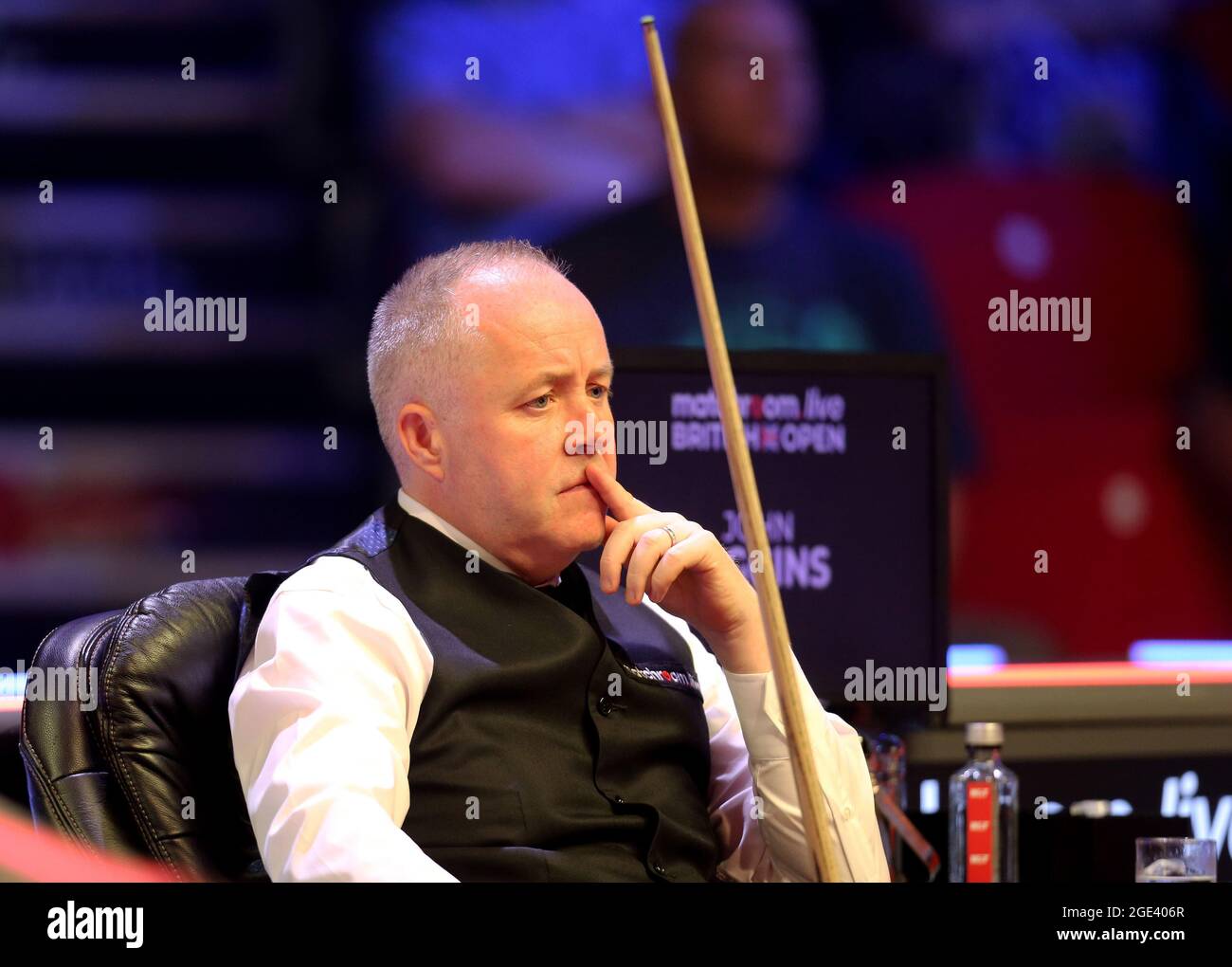 Leicester, Regno Unito. 16 agosto 2021; Morningside Arena, Leicester, Inghilterra; British Open Snooker Championship; John Higgins nella sua partita con Alexander Ursenbacher Credit: Action Plus Sports Images/Alamy Live News Foto Stock