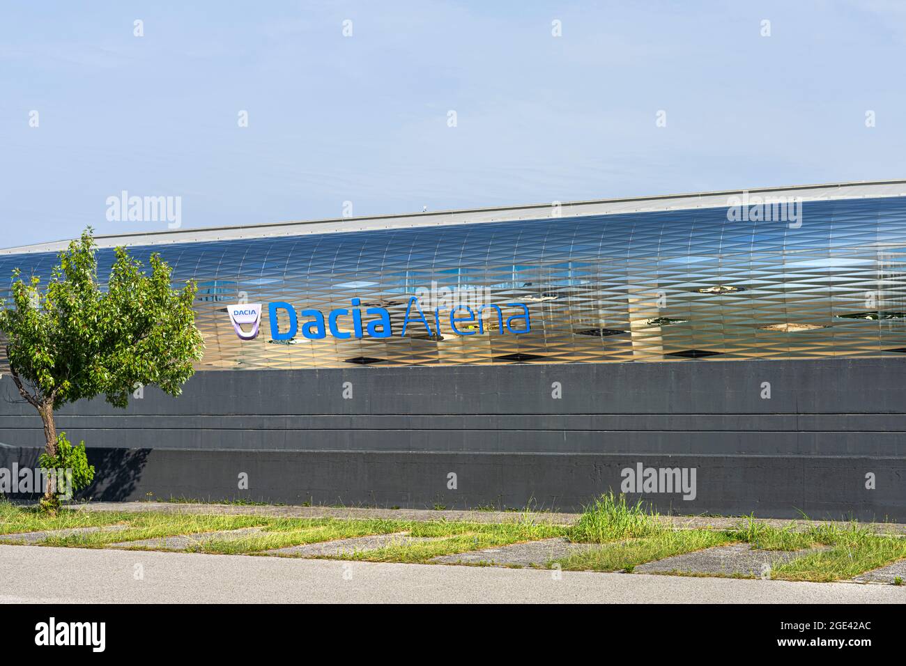 Udine, Italia. 16 agosto 2021. Vista esterna dello Stadio Dacia Arena Foto Stock