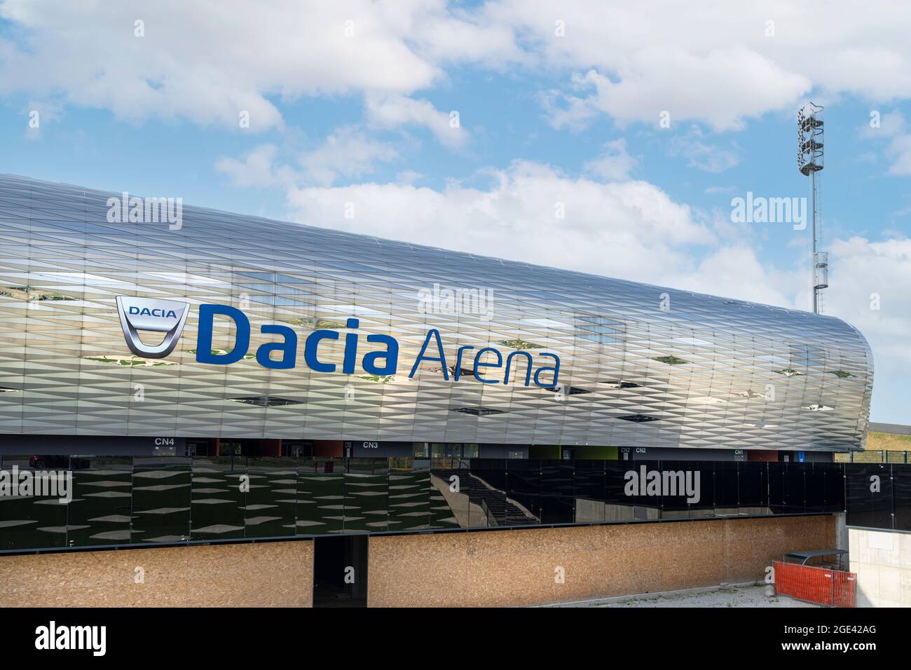 Udine, Italia. 16 agosto 2021. Vista esterna dello Stadio Dacia Arena Foto Stock