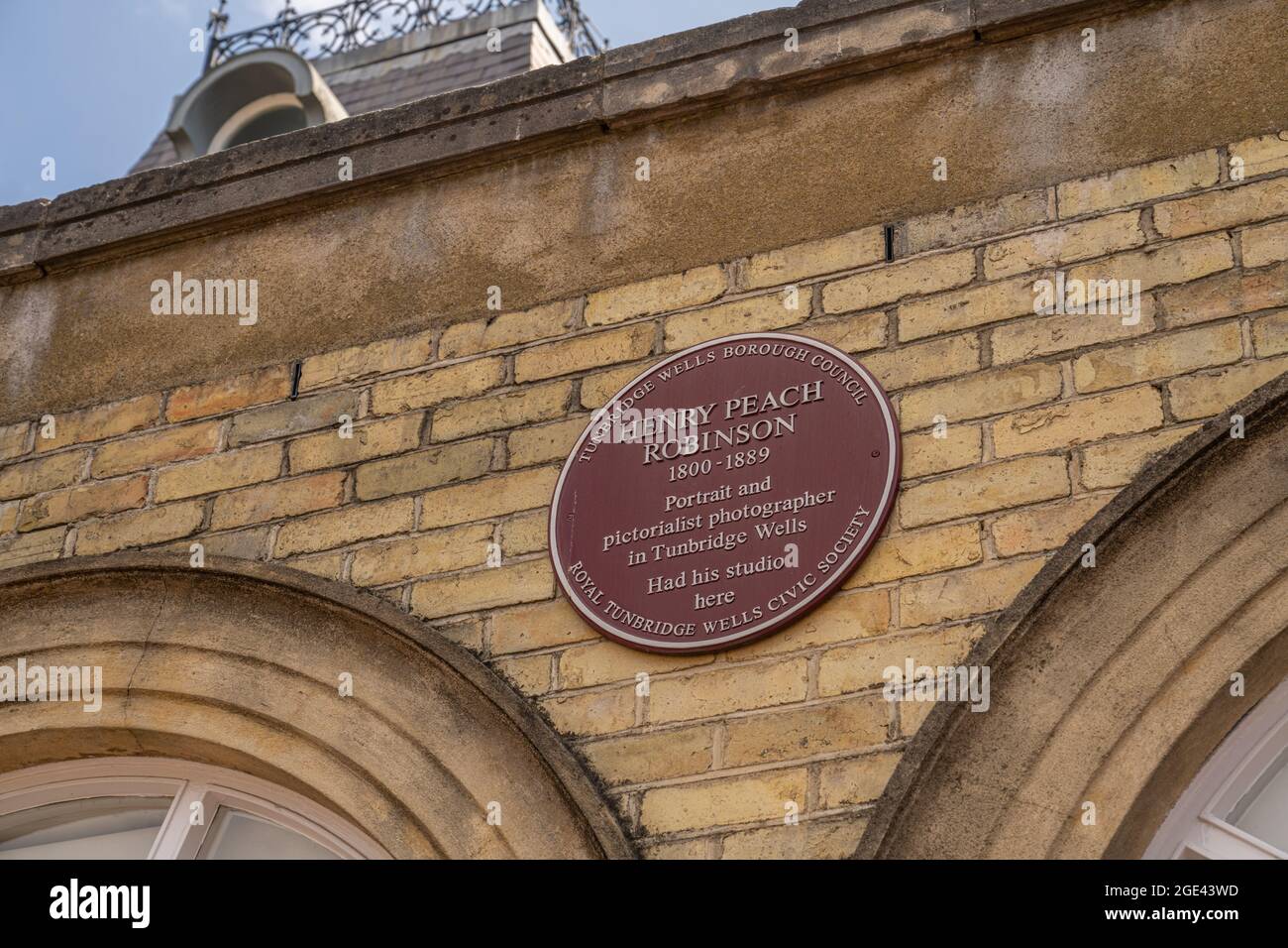Lapide commemorativa del fotografo vittoriano Henry Peach Robinson. A Tunbridge Wells Kent Foto Stock
