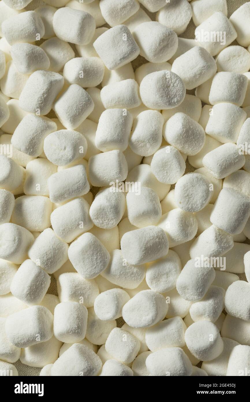 Malsano confetto bianco Mini Marshmallows in una ciotola Foto Stock