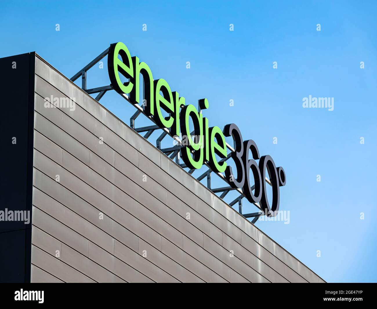 ZURIGO, SVIZZERA - 19 MARZO 2020: Energie 360 ° AG, con sede a Zurigo, è una società svizzera che offre soluzioni energetiche e di mobilità a livello nazionale. Foto Stock