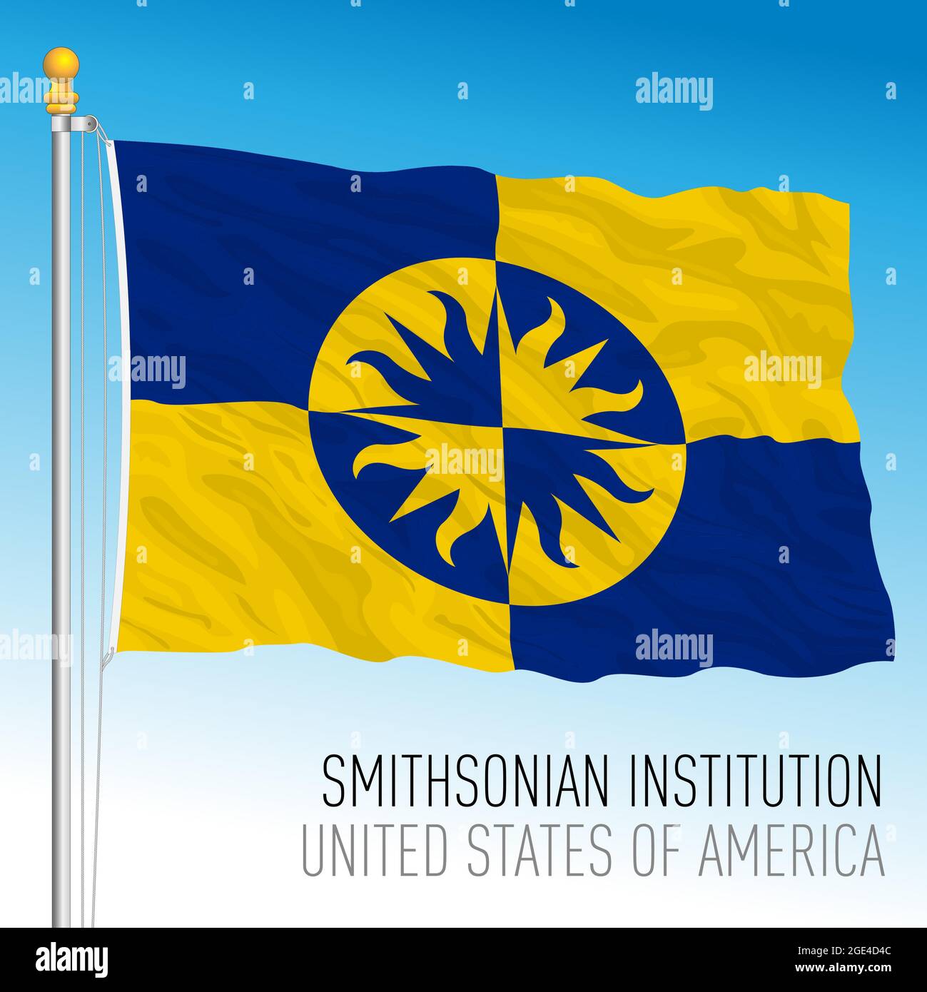 Bandiera Smithsonian Institution, Stati Uniti d'America, illustrazione vettoriale Illustrazione Vettoriale