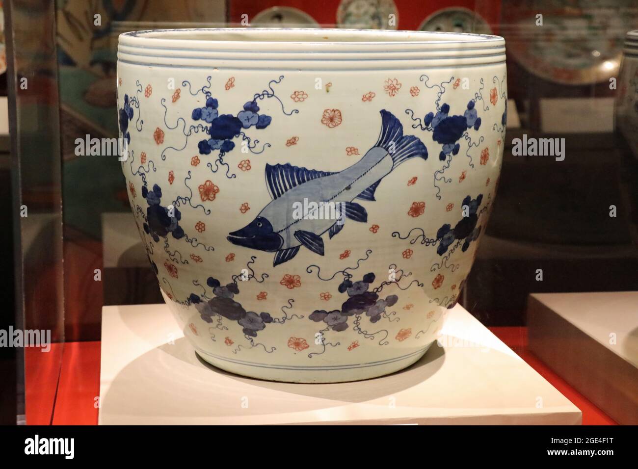 Ciotola di pesce della dinastia Qing Foto Stock