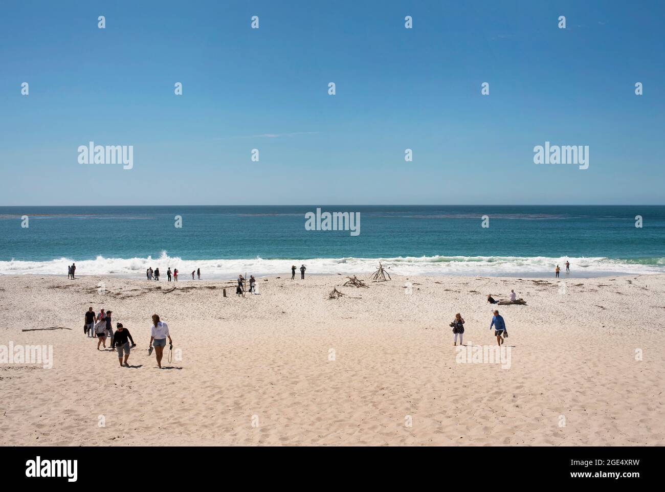 People on Carmel Beach, Carmel-by-the-Sea, California, USA. Sep 2019 Foto Stock
