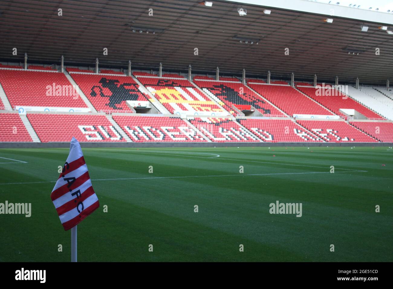 SUNDERLAND, REGNO UNITO. 16 AGOSTO Vista generale durante la partita di PL 2 Division 2 tra Sunderland e Fulham allo Stadio di luce, Sunderland, lunedì 16 agosto 2021. (Credit: Will Matthews | MI News) Credit: MI News & Sport /Alamy Live News Foto Stock