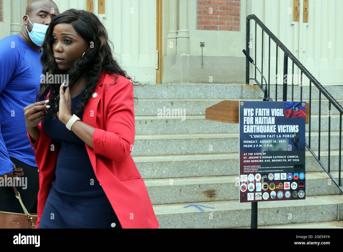 Faith Virgil per le vittime del terremoto haitiano, New York, NY USA Foto Stock