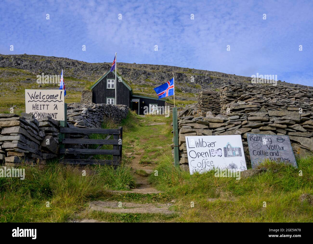Litlibaer Old Farm, Suoavik, Vestfiroir, Islanda Foto Stock