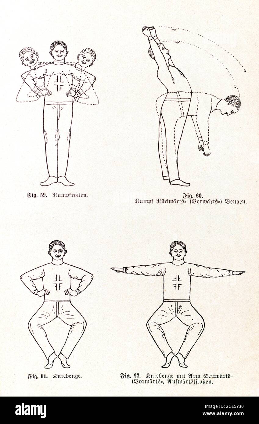 Ginnastica II, Praktischer Hausschatz der Heilkunde, II volume, 1930, Heinrich Killinger, Nordhausen Foto Stock