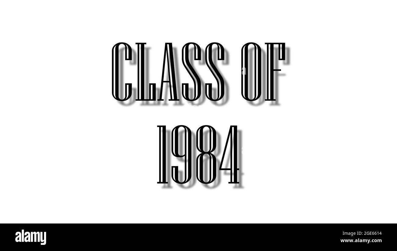 classe di 1984 caratteri neri su sfondo bianco Foto Stock