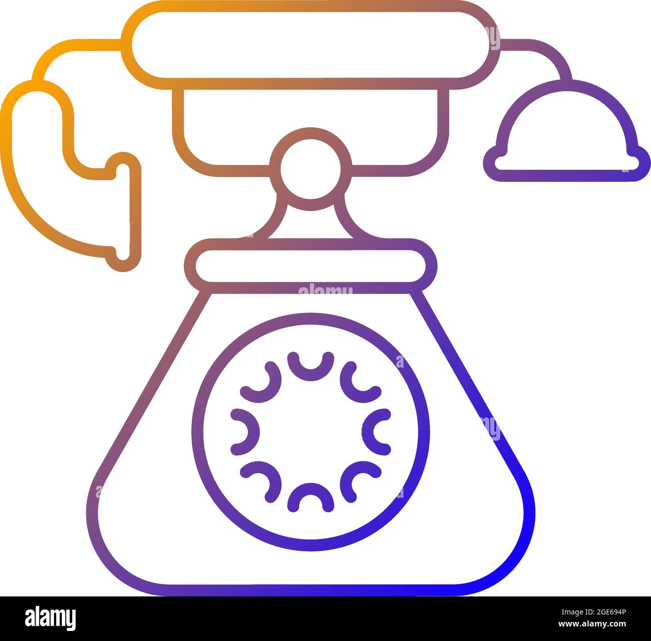 Icona vettore lineare gradiente telefono vintage Illustrazione Vettoriale