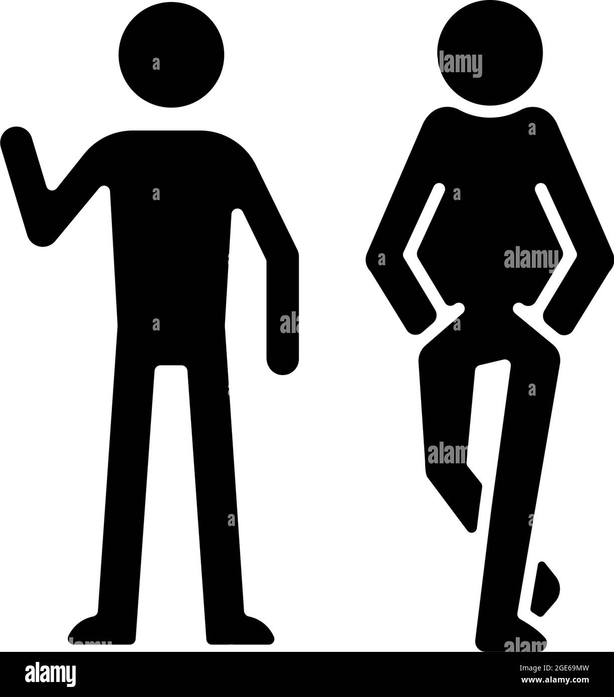 Postura in comunicazione icona glifo nero Illustrazione Vettoriale