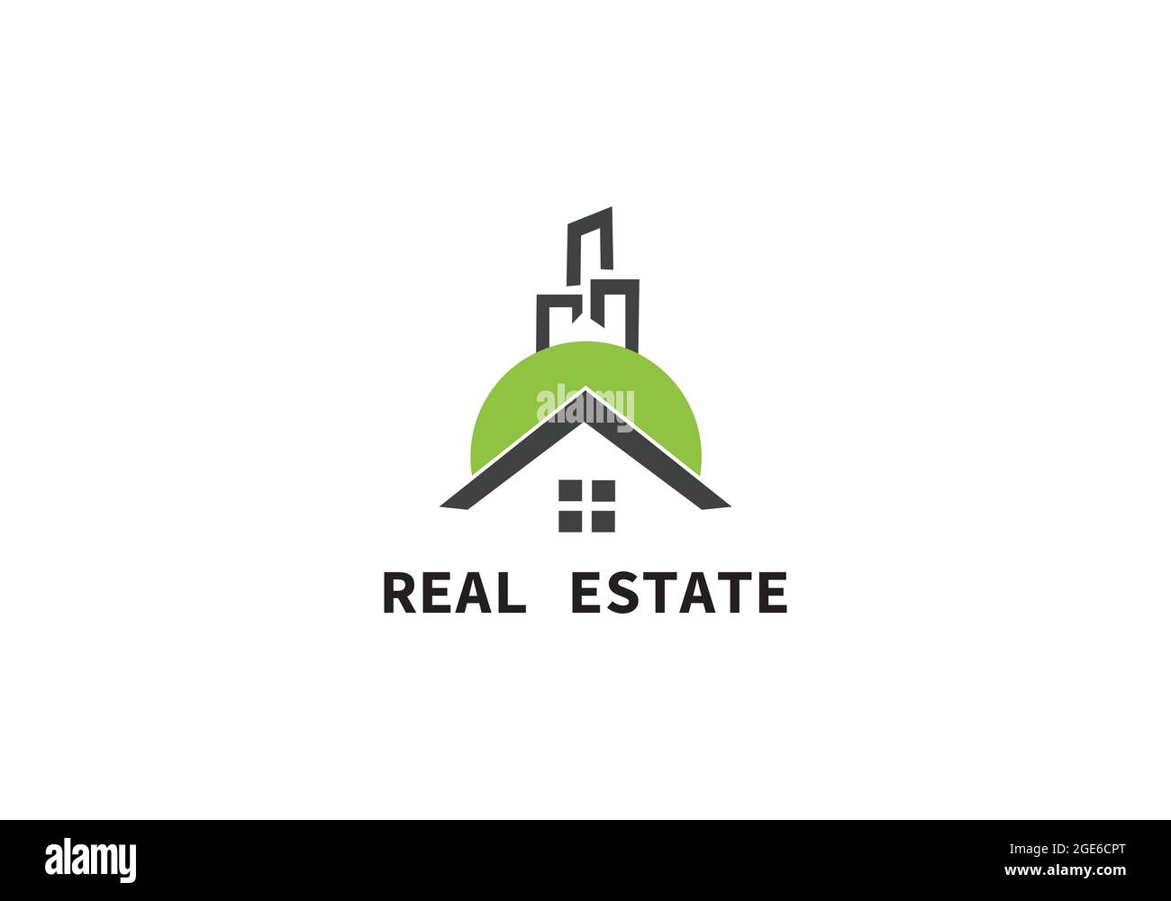 Modello di progettazione del logo immobiliare ( agente, fiducia nell'investimento) Illustrazione Vettoriale