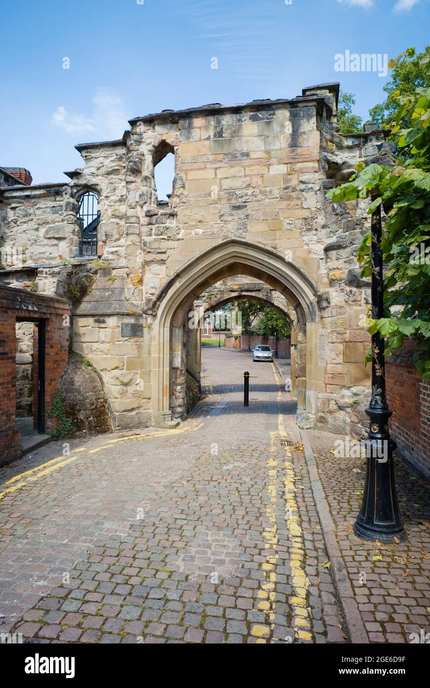 Porta della torretta, Castello Yard, parte delle mura del Castello di Leicester Foto Stock